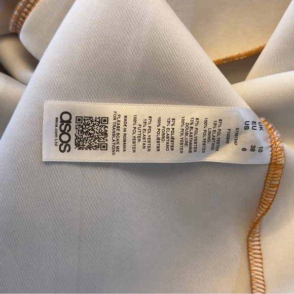 ASOS DESIGN Orange & Purple Floral One Shoulder Pleated Midi Skater Dress Sz 6 - Picture 11 of 12